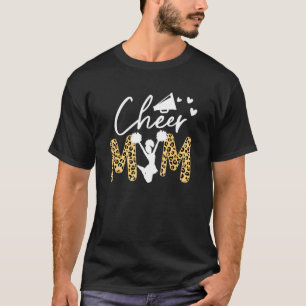 Cheer Mom Leopard Messy Bun Cheerleader Bleached M T-Shirt