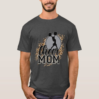 Cheer Mom Leopard Print Womens Proud Cheerleader M T-Shirt