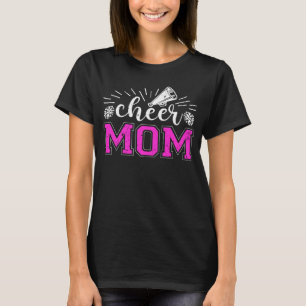 Cheer Mom Pink Print Proud Cheerleader Mom Mother T-Shirt