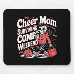 Cheer mom surviving comp weekend skeleton coffee mouse pad