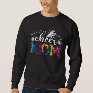 Cheer Mom Tie Dye Print Proud Cheerleader Mom Moth Sweatshirt