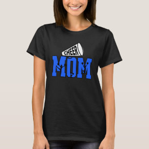 Cheer Mum Biggest Fan Blue and White T-Shirt
