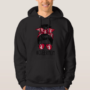 Cheer Mum Cheerleader Mama Life Messy Bun Mother's Hoodie
