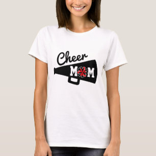 Cheer Mum Cheerleading Black White Red T-Shirt