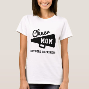 Cheer Mum Cheerleading Custom Team & Name Grey T-Shirt