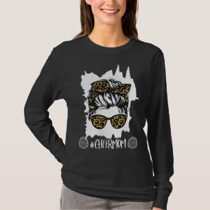 Cheer Mum Cheerleading Mum Leopard Cheetah Messy B T-Shirt