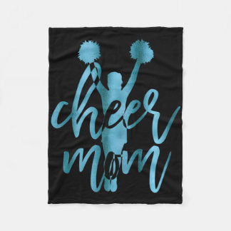 Cheer Mum Cheerleading Shirt Teal  Fleece Blanket