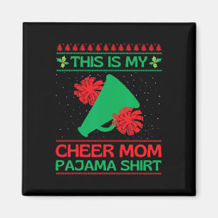 Cheer Mum Christmas Pyjamas Funny Cheerleading Magnet