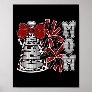 Cheer Mum Coquette Bow Footll Season Game Day Chee Poster