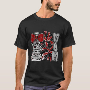 Cheer Mum Coquette Bow Footll Season Game Day Chee T-Shirt