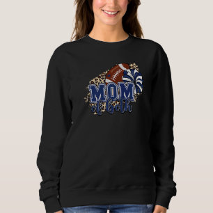 Cheer Mum Football Mum Of Both Leopard Print Cheer Sweatshirt