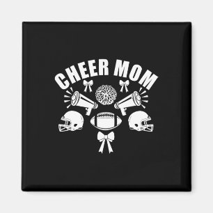 Cheer Mum Footll Megaphone Bow Design Magnet