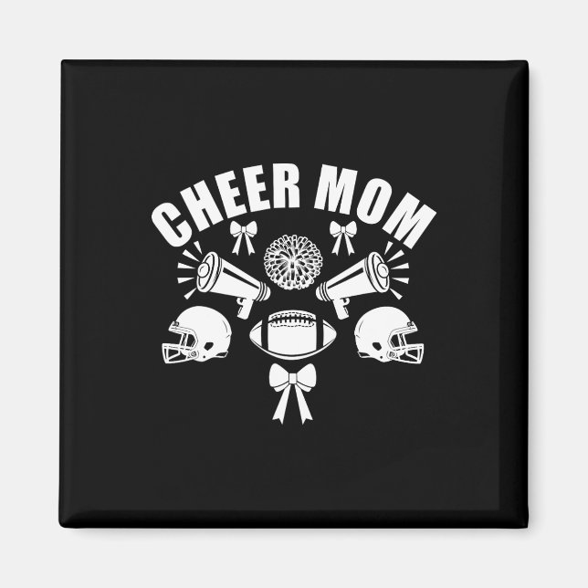 Cheer Mum Footll Megaphone Bow Design  Magnet (Front)