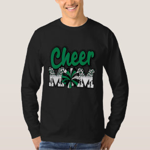 Cheer Mum Green Black White Leopard Letters Cheer T-Shirt