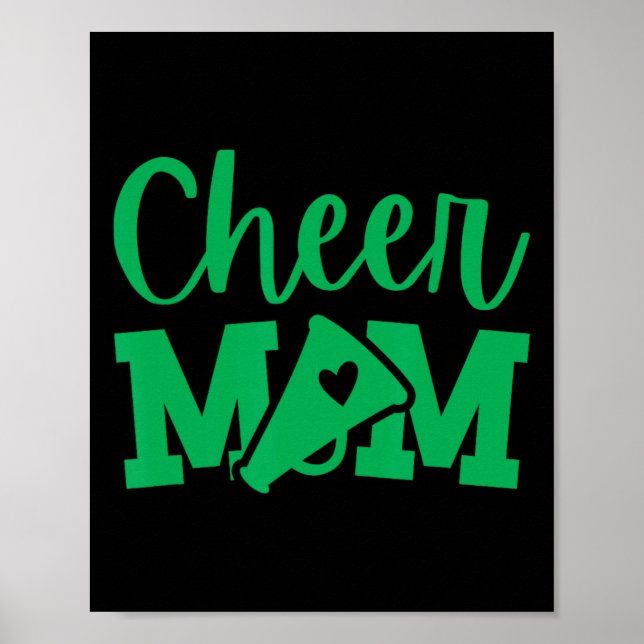 Cheer Mum Green Cheerleading  Poster (Front)