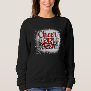 Cheer Mum Leopard Cheerleader Bleached Mother's Da Sweatshirt