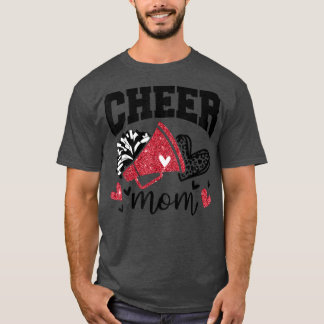 Cheer Mum Leopard Cheerleader Cheerleading Team Mo T-Shirt