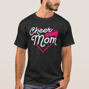 Cheer Mum Love Support Heart Cheerleader Fun Spots T-Shirt