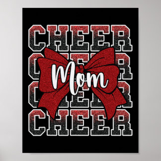 Cheer Mum Mama Bow Sport Cheerleader Cheerleading  Poster