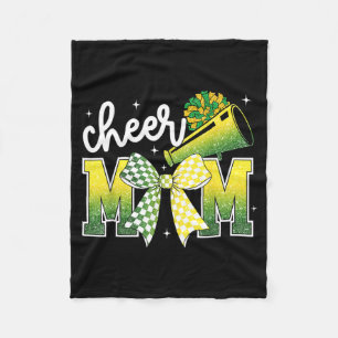 Cheer mum mama bow sport cheerleader green & fleece blanket
