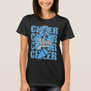 Cheer Mum Mama Bow Srt Cheerleading Squad Blue Che T-Shirt