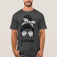 Cheer Mum messy bun hair glasses Cheerleader 