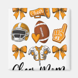 Cheer Mum Orange Women Cheerleading Footll Coquett Magnet