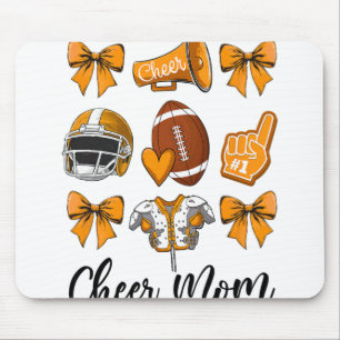 Cheer Mum Orange Women Cheerleading Footll Coquett Mouse Pad