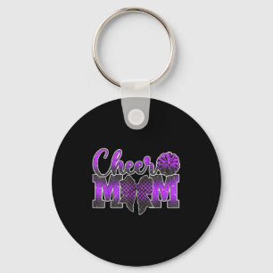 Cheer mum purple cheerleader game day cheer mama key ring