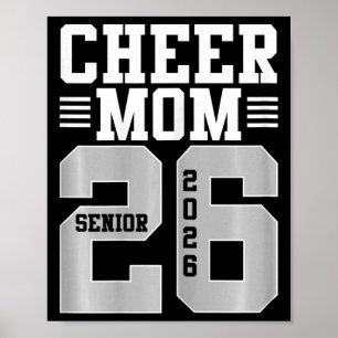 Cheer Mum Senior 2026 Cheerleaders Graduation Moth Poster