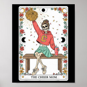 Cheer Mum Skeleton Tarot Card Cheerleader Mama Mot Poster