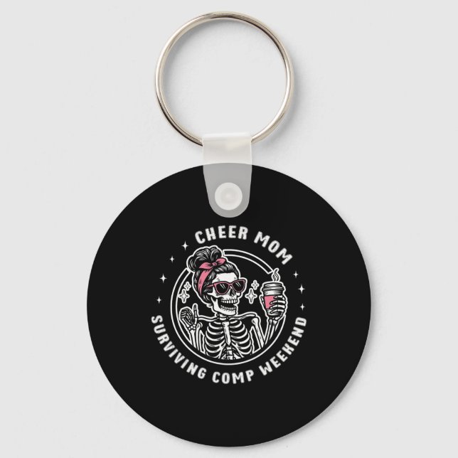 Cheer Mum Surviving Comp Weekend Cheerleading Moth Key Ring (Front)