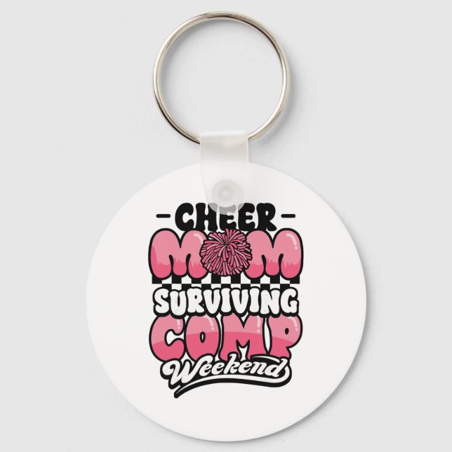 Cheer Mum Surviving Comp Weekend Cheerleading Moth Key Ring (Front)