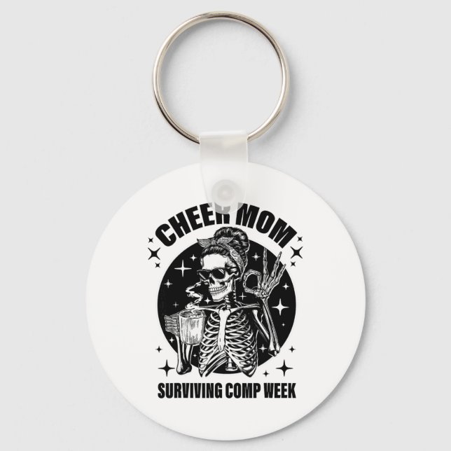 Cheer Mum Surviving Comp Weekend Cheerleading Moth Key Ring (Front)