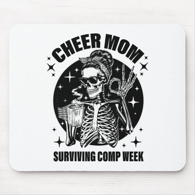Cheer Mum Surviving Comp Weekend Cheerleading Moth Mouse Pad (Front)