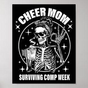 Cheer Mum Surviving Comp Weekend Cheerleading Moth Poster