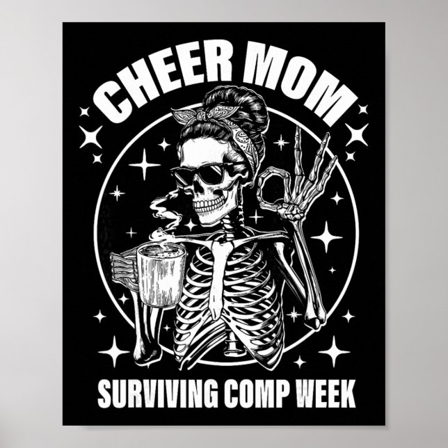 Cheer Mum Surviving Comp Weekend Cheerleading Moth Poster (Front)