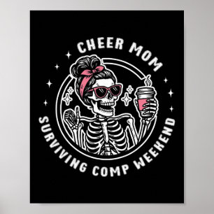 Cheer Mum Surviving Comp Weekend Cheerleading Moth Poster