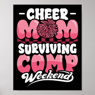 Cheer Mum Surviving Comp Weekend Cheerleading Moth Poster