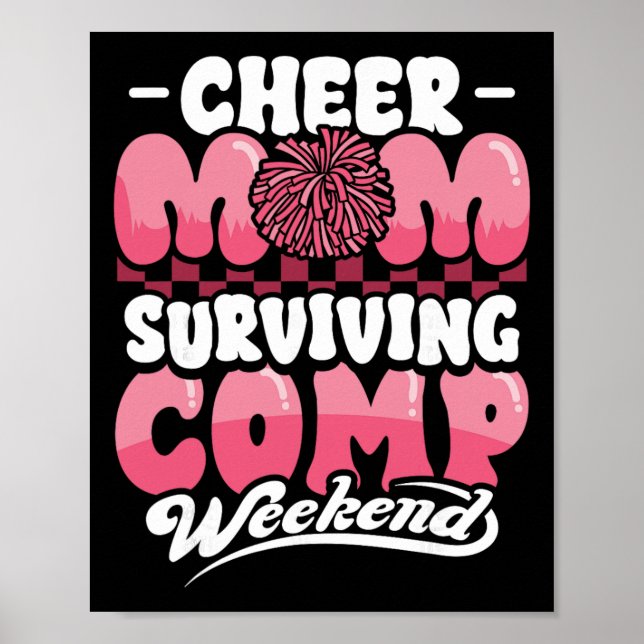 Cheer Mum Surviving Comp Weekend Cheerleading Moth Poster (Front)