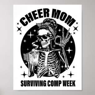 Cheer Mum Surviving Comp Weekend Cheerleading Moth Poster