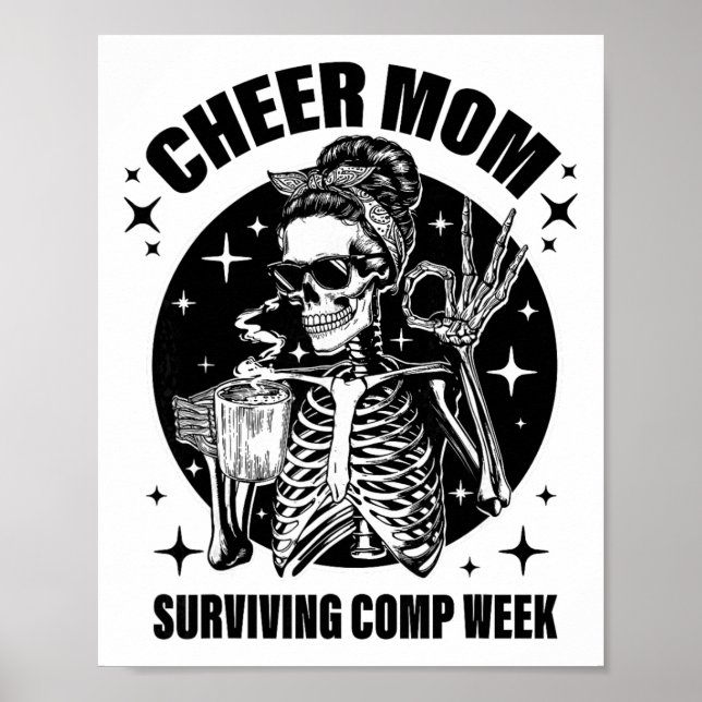 Cheer Mum Surviving Comp Weekend Cheerleading Moth Poster (Front)