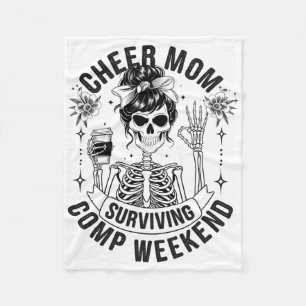 Cheer Mum Surviving Comp Weekend Cheerleading Pare Fleece Blanket
