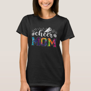 Cheer Mum Tie Dye Print Proud Cheerleader Mum Moth T-Shirt