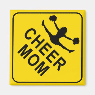 Cheer Mum Yellow Diamond Sign Magnet