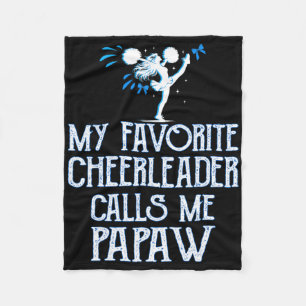 Cheer My Favourite Cheerleader Calls Me Papaw Xmas Fleece Blanket