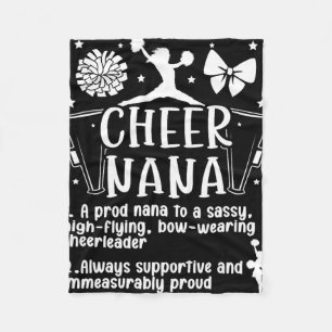 Cheer Nana Definition Cheerleading Nana Cheerleade Fleece Blanket