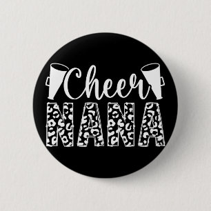 Cheer Nana Grandma Leopard Nana Of A Cheerleader N 6 Cm Round Badge