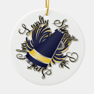 Cheer Navy and Yellow Customisable Ornament