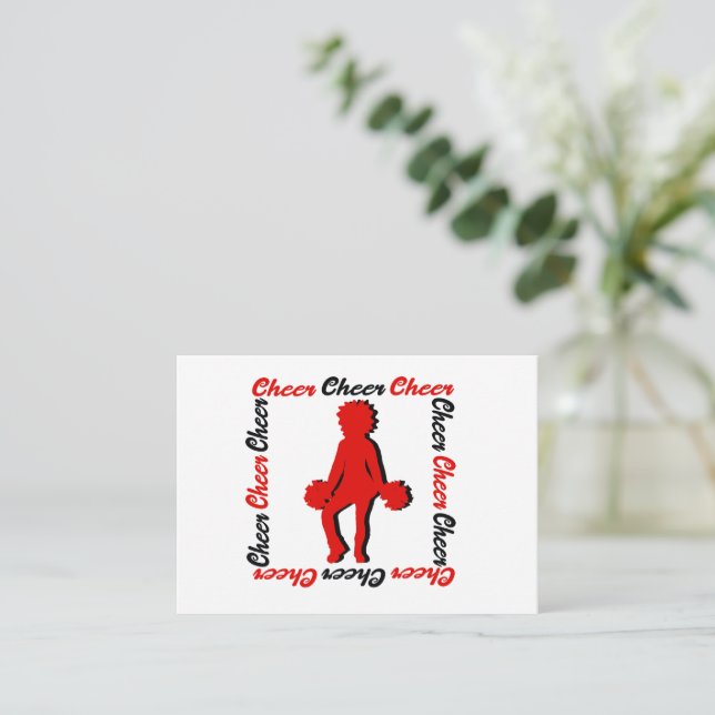 Cheer Notecard #5 ( Red Black White) (Standing Front)